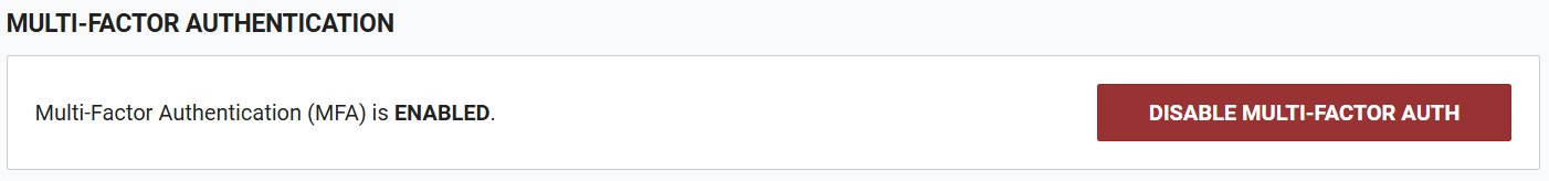 Disable Two Factor Authentication